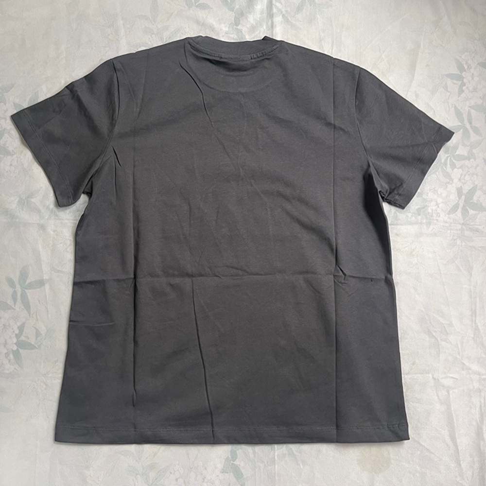 Ganni Charcoal Crewneck Logo Tee with Tag - Picture 5 of 5